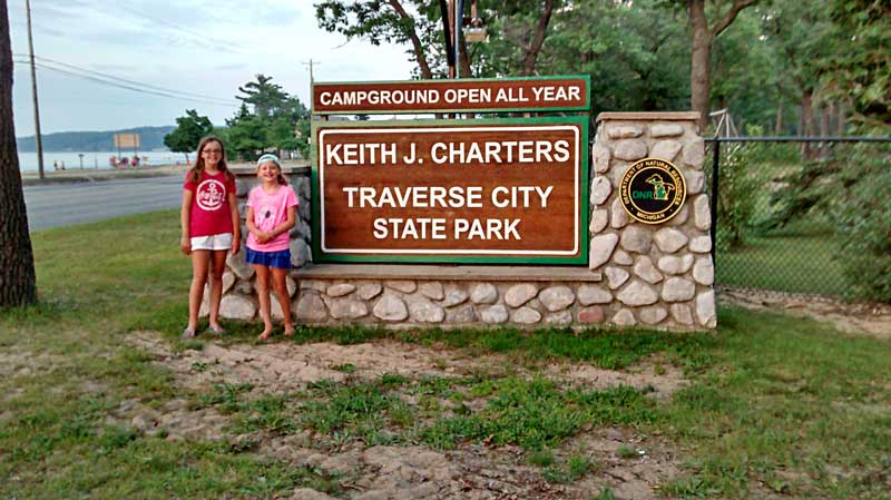 traverse city state park sign